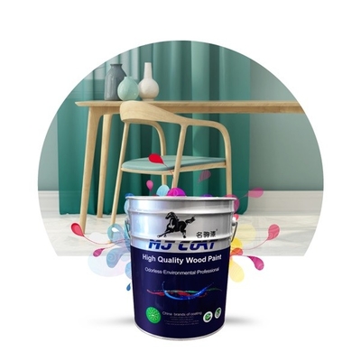 Pintura de madera de PU resistente amarilla a base de agua de color sólido para muebles